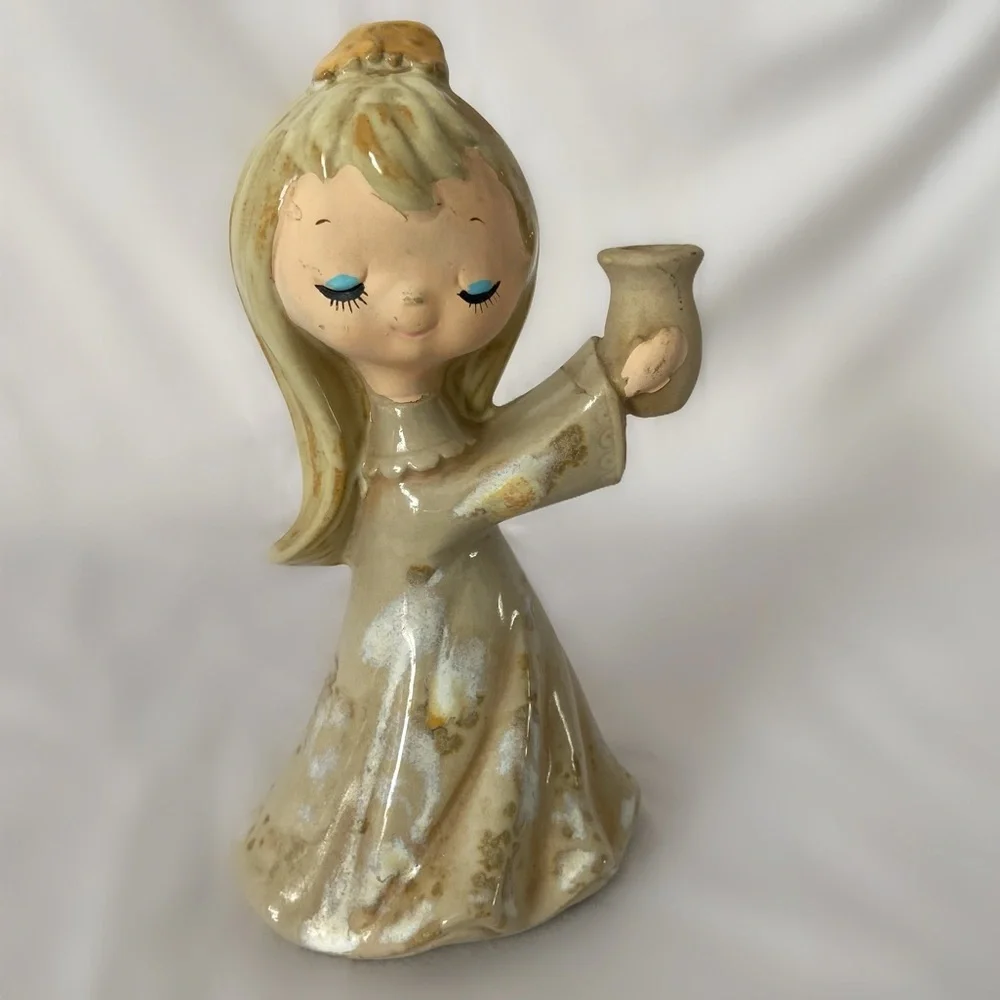 Vintage ceramic japan cute girl figurine home decor kawaii kitsch retro mod